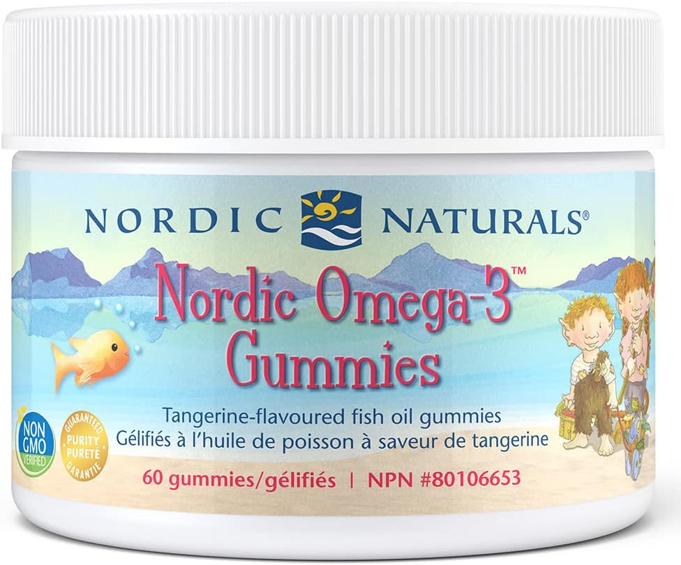 Nordic Naturals Nordic Naturals Omega-3 Gummies - Chewable Tangerine Gummy Provides Daily Dose of Omega-3s DHA and EPA for Kids and Supports Heart Health For Adults, No Fishy Taste, 60 Count