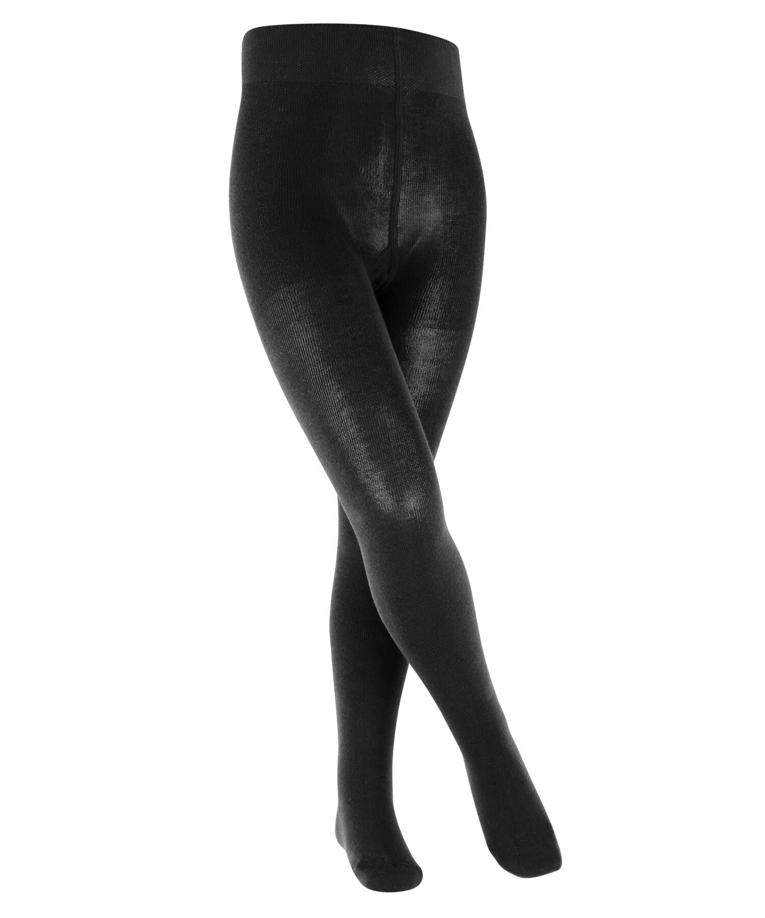 FALKE Unisex Kinder Strumpfhose Family K Ti nachhaltige Baumwolle dick einfarbig 1 Stück, Schwarz Black 3000, 170-176