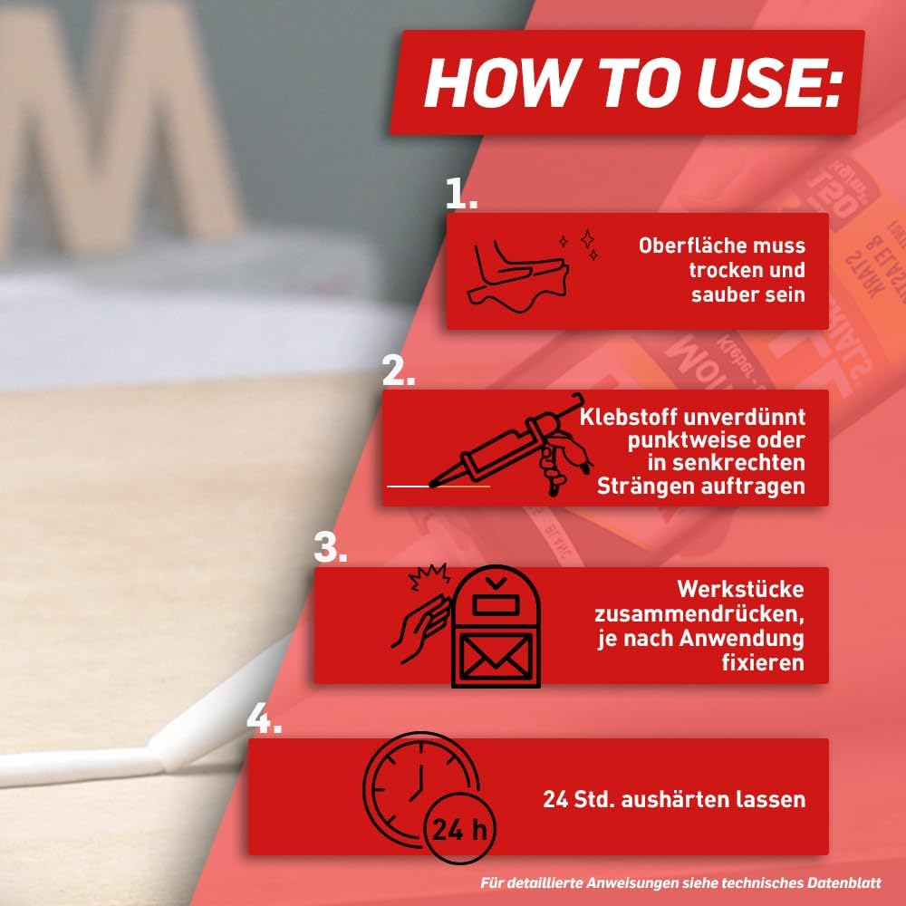 Pattex 1828610 "All Materials" Mounting Glue, White, 450 g