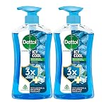 Dettol Icy Cool Body Wash and Shower Gel Pump for Men | Goodness of Salicylic Acid | Menthol Freshness | 500ml Pack of 2