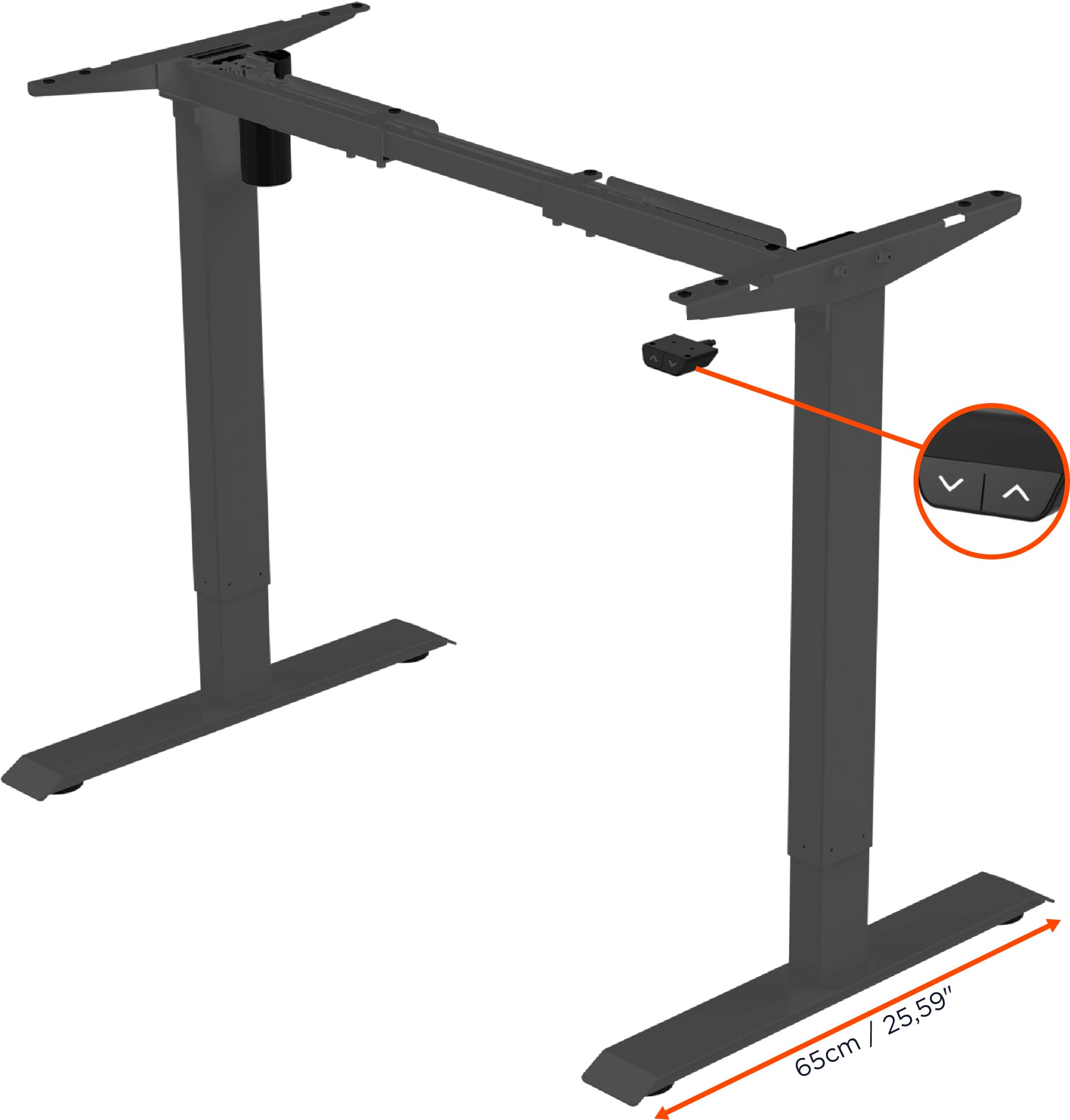 celexon elektrisch höhenverstellbarer Schreibtisch Economy eAdjust-71121 - schwarz