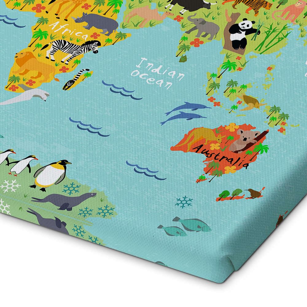 Animal Worldmap Obraz na płótnie