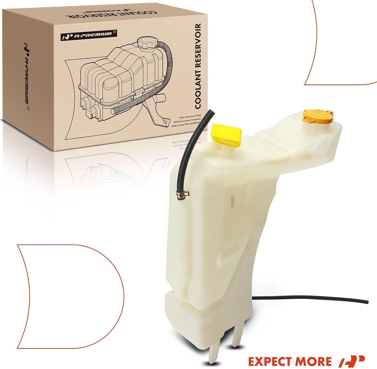 A-Premium Engine Coolant Overflow Recovery Expansion Tank with Cap Compatible with Dodge Ram 1500/Ram 2500 2002-2005, Ram 3500 2004-2005, Combined Coolant and Washer Fluid Reservoir