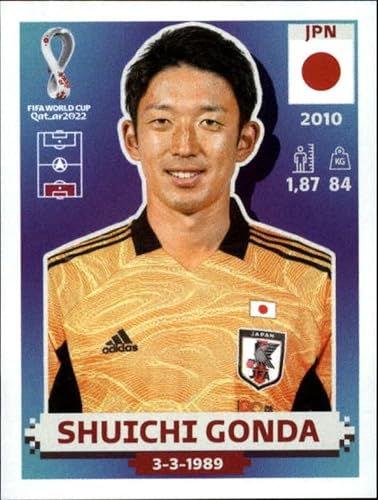 2022 Panini World Cup Qatar Sticker JPN3 Shuichi Gonda Group E Japan Mini Sticker Trading Card