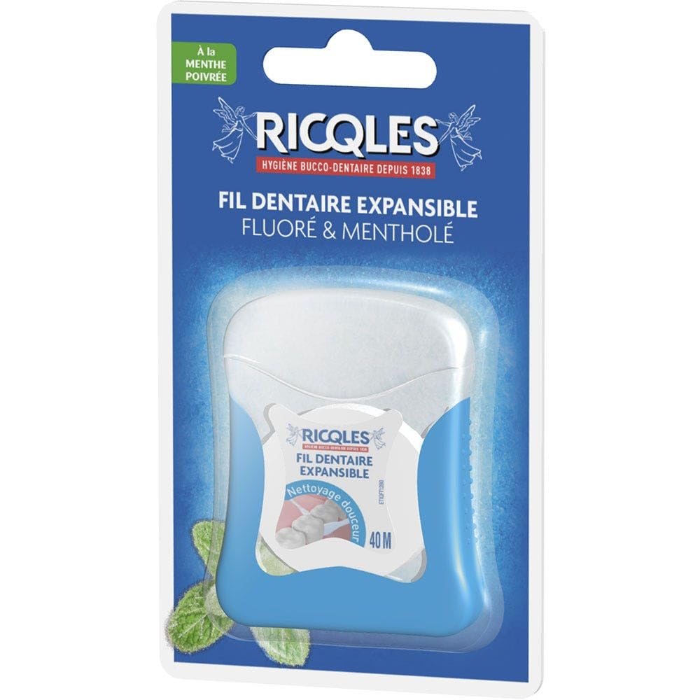 Ricqlès Expandable Fluorinated and Mentholated Dental Floss 40m