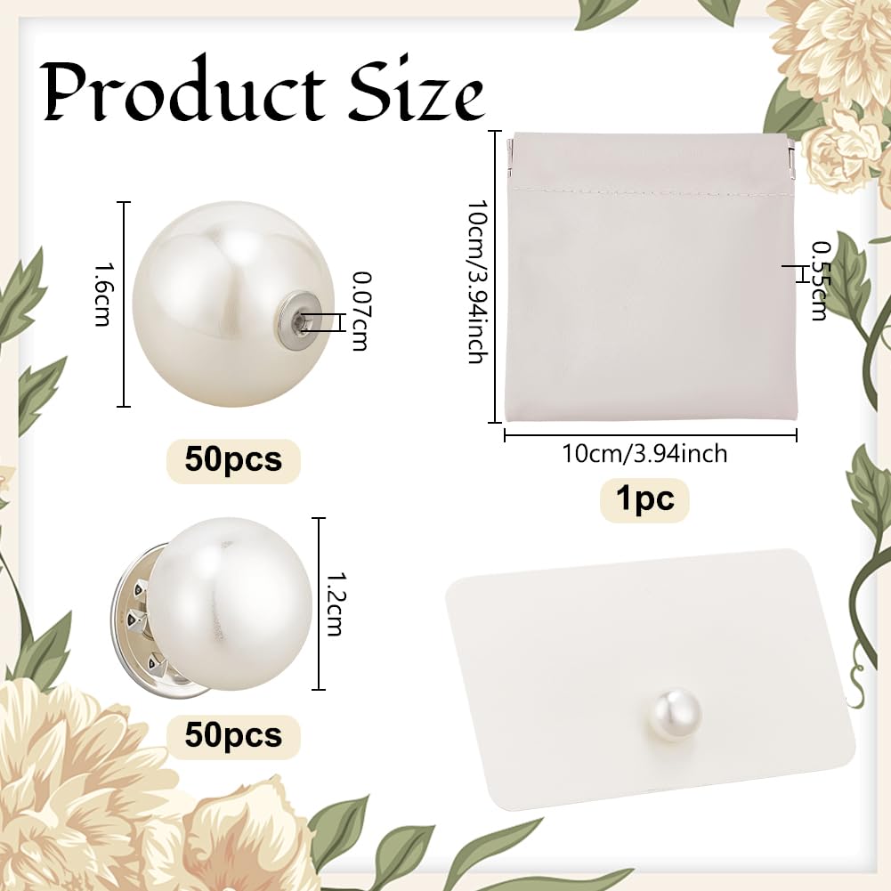 OLYCRAFT 50 Set Dekorative Perlen Platzkartenhalter Großpackung Perlen Kartenständer Set Tischkartenständer Mit Quadratischem PU Lederbeutel Für DIY Hochzeitstisch Namenskarten Einzelhandelsgeschäft