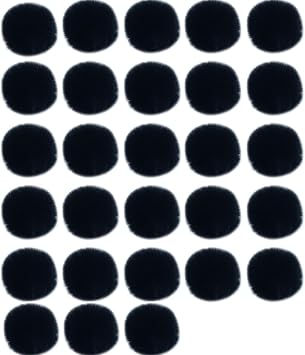 Unpafcxddyig 28 Pieces Pom Pom Balls Soft with Elastic Loop Artificial Fur Pompoms 3.15in for DIY Scarves Gloves Knitting Hats Bagss,Black