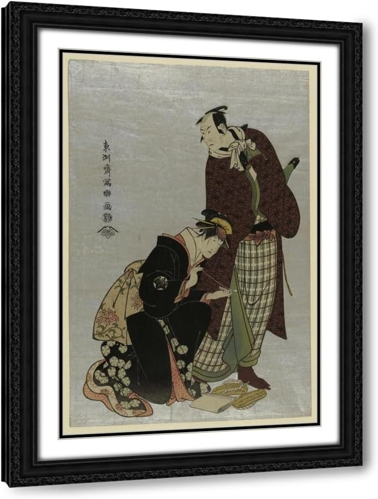 ArtDirect Yodaime matsumoto kōshirō [no yamato no yabodaijin to] shodai nakayama tomisaburō [no shinmachi no keisei umegawa] (1794) Custom Framed Art Print Giclee Print or Canvas Options with Various Sizes and Customization by Tōshūsai Sharaku