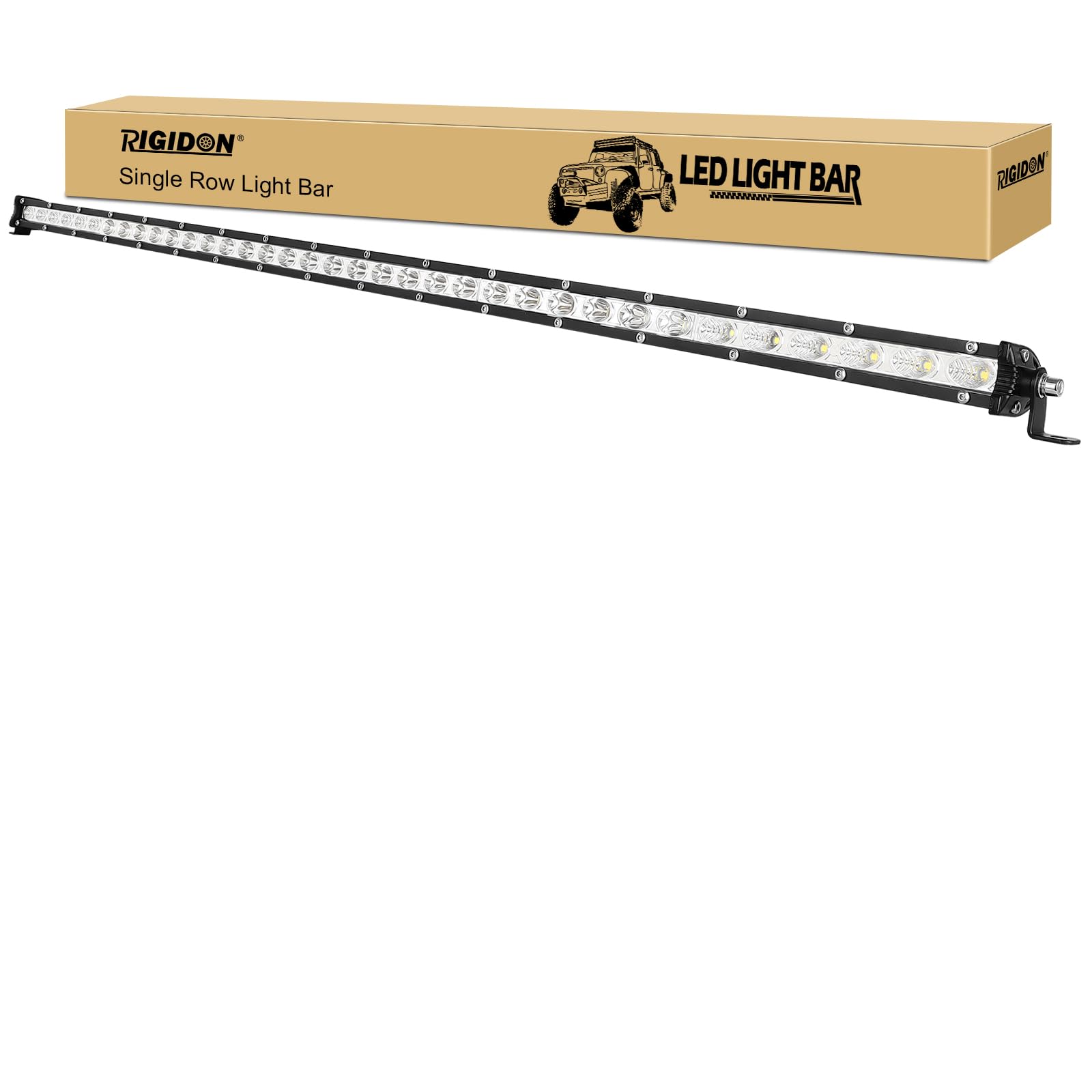 RIGIDON Listwa świetlna LED do jazdy 96 cm 180 W, wiązka punktowa powodziowa, listwa LED jednorzędowa Super Slim, 12 V 24 V do samochodów terenowych ciężarówek SUV UTE ATV 4 x 4, wodoodporna lampa