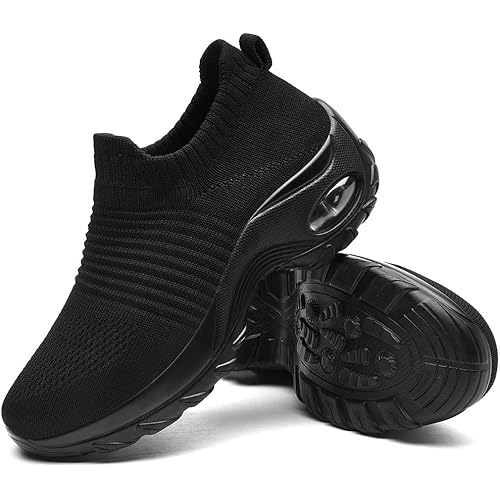 Women's Walking Shoes Sock Sneakers - Mesh Slip On Air Cushion Lady Girls Modern Jazz Dance Easy Shoes Platform Loafers