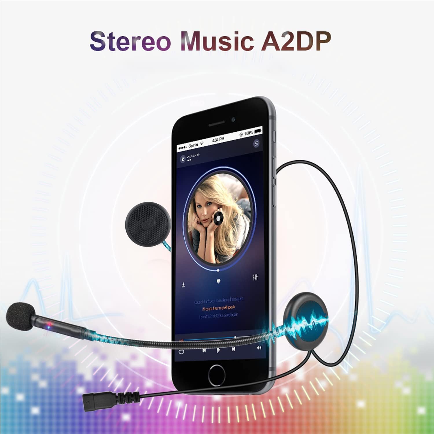 FreedConn L1 Bluetooth Headset for Motorcycle Helmet,T-COM02S Motorcycle Helmet Bluetooth Intercom,Cell Phone,Bluetooth GPS and Other Bluetooth Device