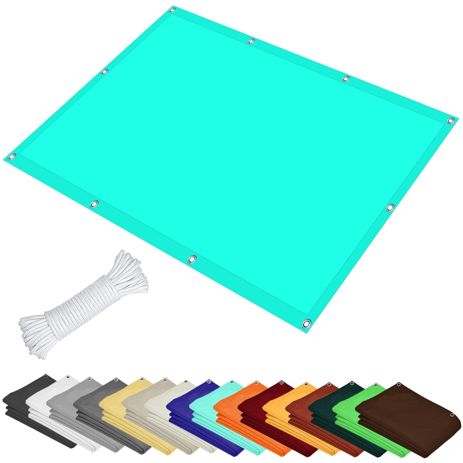 GLDYTVF Sun Shade Sail Rectangle 1.5 x 1.6 m Durable Tear Resistant Canopy for Patio Outdoor Garden Backyard Sky Blue Shade Sail (4.9 x 5.2ft)