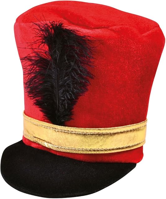 Bristol Novelty BH530 Soldier Hat Red, mens, Red & Black, One Size