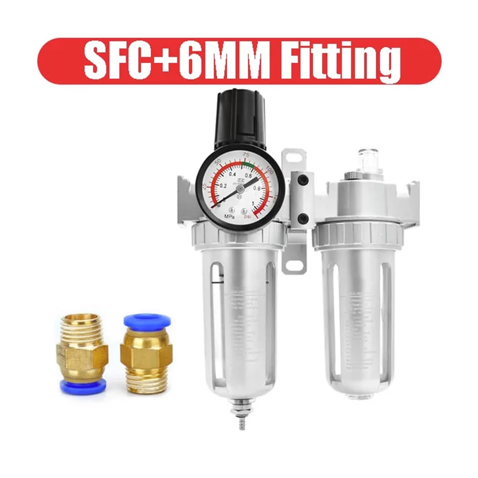 SFC400 SFC300 SFC200 1/4 1/2 Pneumatische Teile Luftkompressor Filterregler Öl-Wasser-Abscheider-Falle Regelventil(Sfc W Pc6,300)