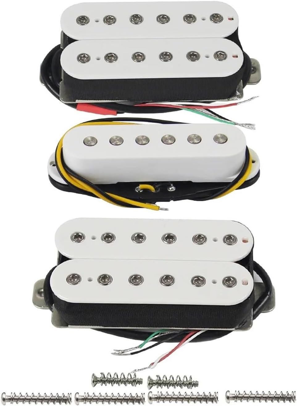 Acoustic Guitar Pickups 3Piece Pickup Set For Acoustic Guitars Dual Or Single Coil Ceramic Magnet(White Set)