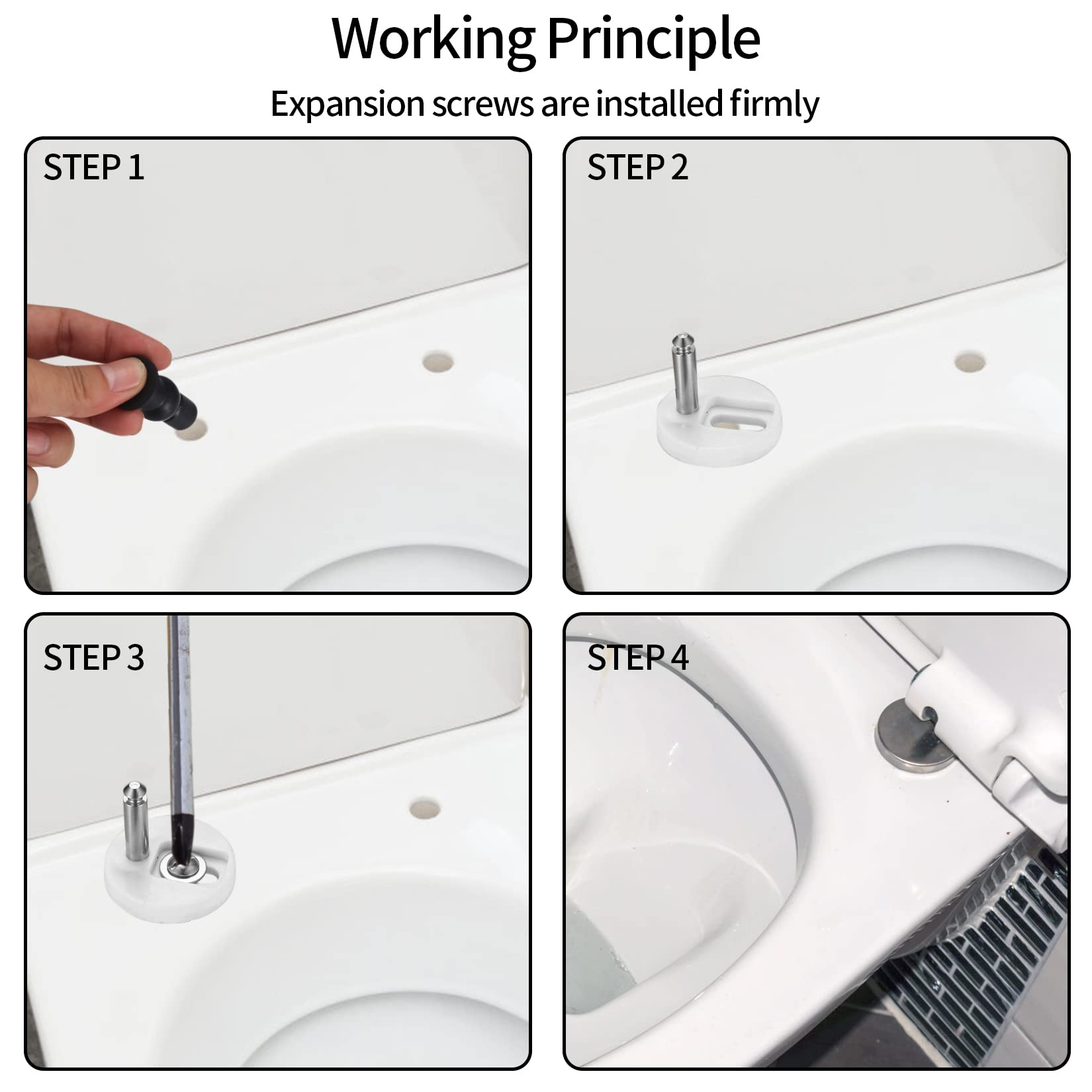 6 Stück WC-Sitz Befestigungsset - Schrauben & Scharniere Für Toilettensitz, Gummi & Edelstahl - M5/M6 Für Alle Standard-WCs