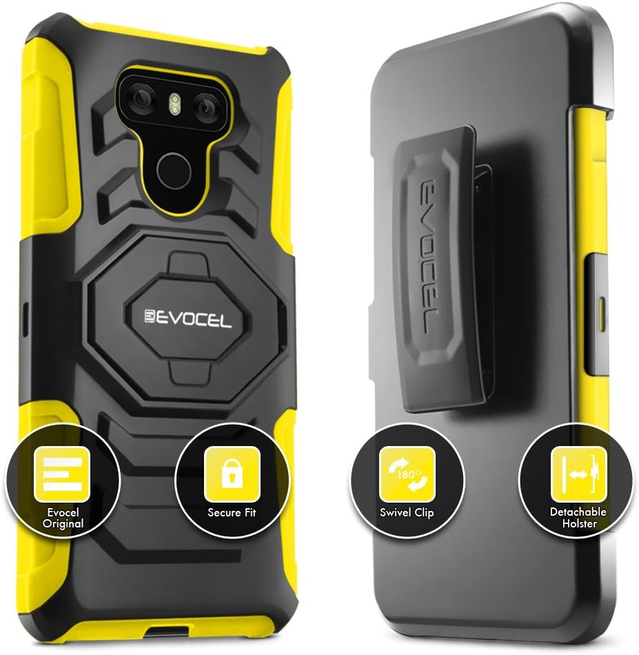 Evocel New Generation Series Phone Case Compatible with G6 (2017 Release) with Belt Clip Holster and Kickstand, Yellow