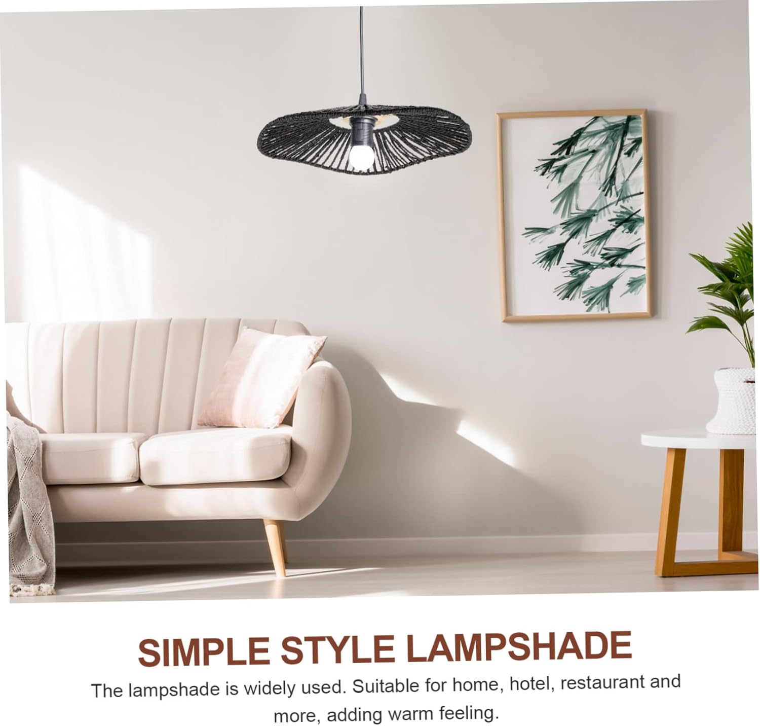 Paper Rope Woven Lamp Pendant Shade Boho Style Woven Lampshade for Rattan Hanging Lights Ideal for Living Room Bedroom and Dining Spaces Versatile Lamp Accessories