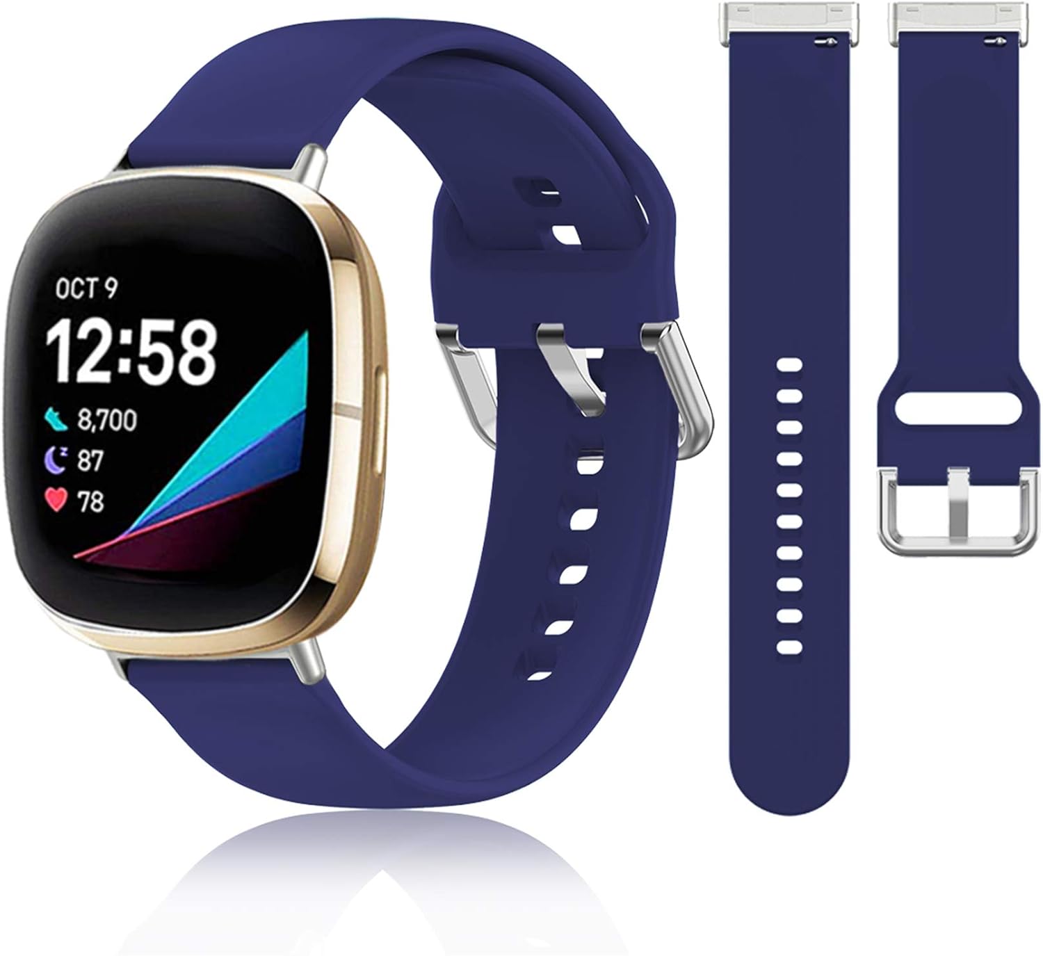 Huadea Bands Compatible with Fitbit Versa 3 / Sense , Soft Silicone Adjustable Sport Watch Strap