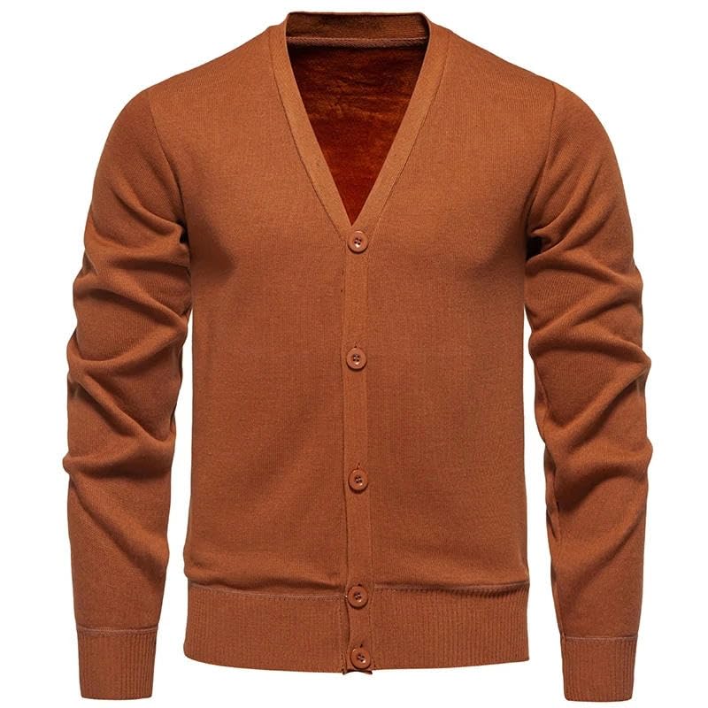 Men Sweater Business Casual Classic V-Neck Solid Color Cardigan Korean Knitwear Sweater4