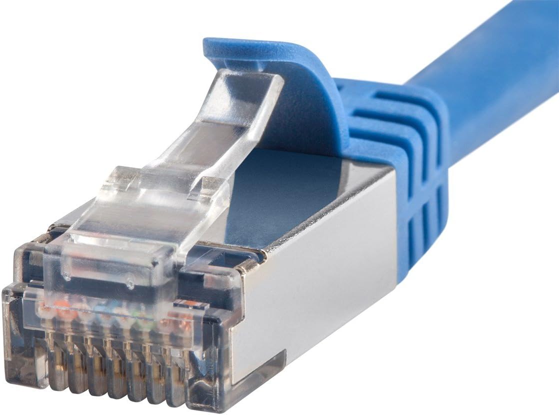 Monoprice Cat7 Ethernet Patch Cable - 5 Feet - Blue | Network Internet Cord - Flexboot RJ45 Stranded 600Mhz S/FTP CMX Pure Bare Copper Wire 26AWG - Entegrade Series : Everything Else