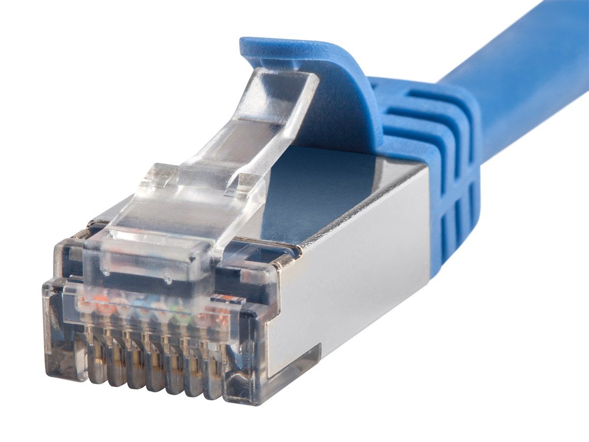 Monoprice 113658 Cat7 Ethernet Patch Cable - 3 feet - Blue | Flexboot RJ45 Stranded 600Mhz  S/FTP CMX Pure Bare Copper Wire 26AWG - Entegrade Series : Industrial & Scientific