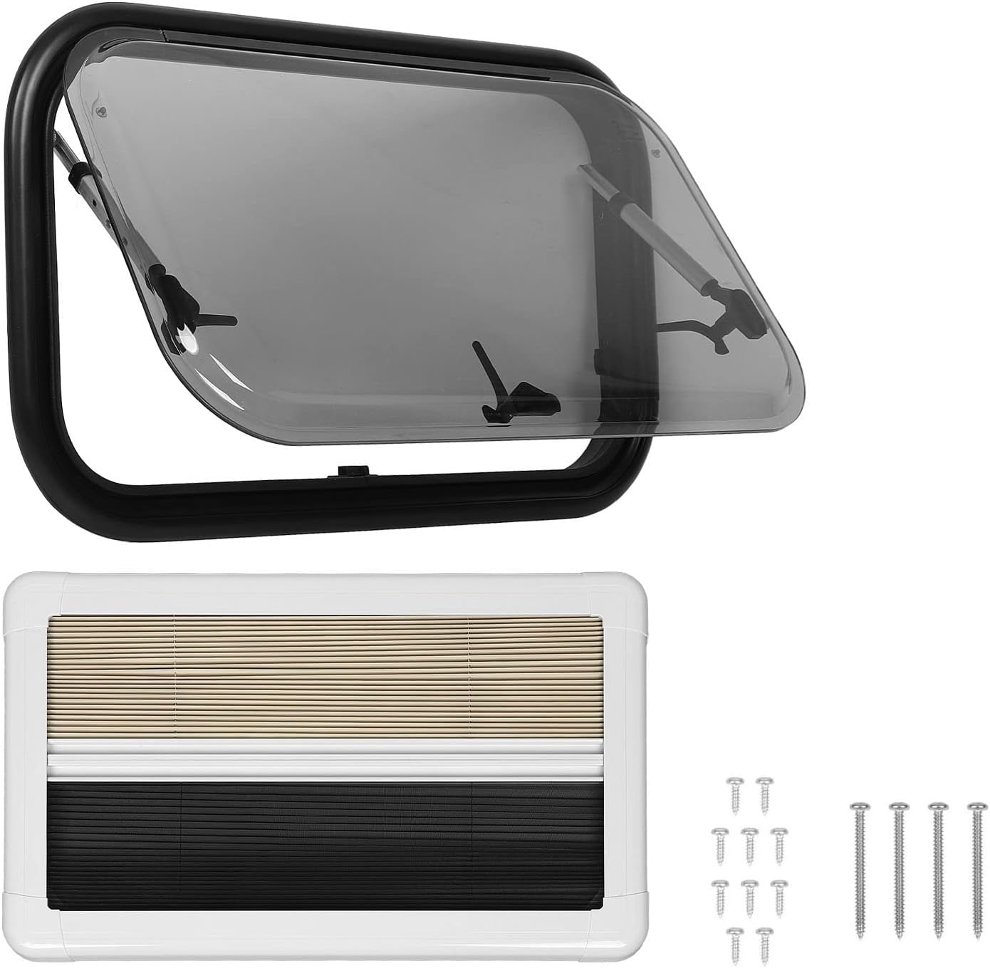 Fenêtre De Caravane/Camping-car Aluminium 60x45 Cm - Avec Moustiquaire - Ouverture à 85° - Neuf