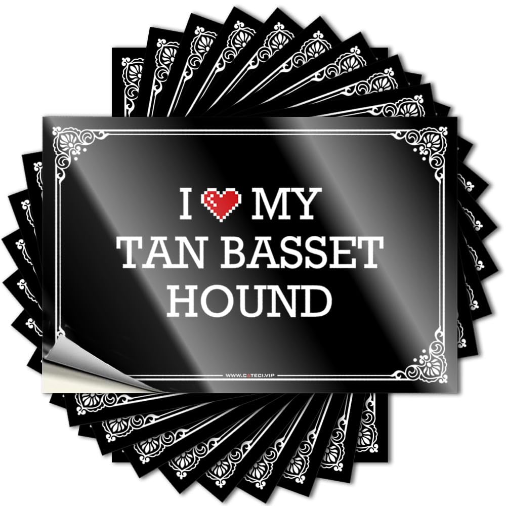 I Love My Tan Basset Hound Fall Door Decor High - Decal Cover Waterproof Decal(6X9CM)
