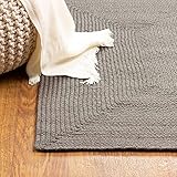 Super Area Rugs Lichfield Handmade Solid Reversible Indoor/Outdoor Braided Rug Charcoal Gray 2' x 3'...