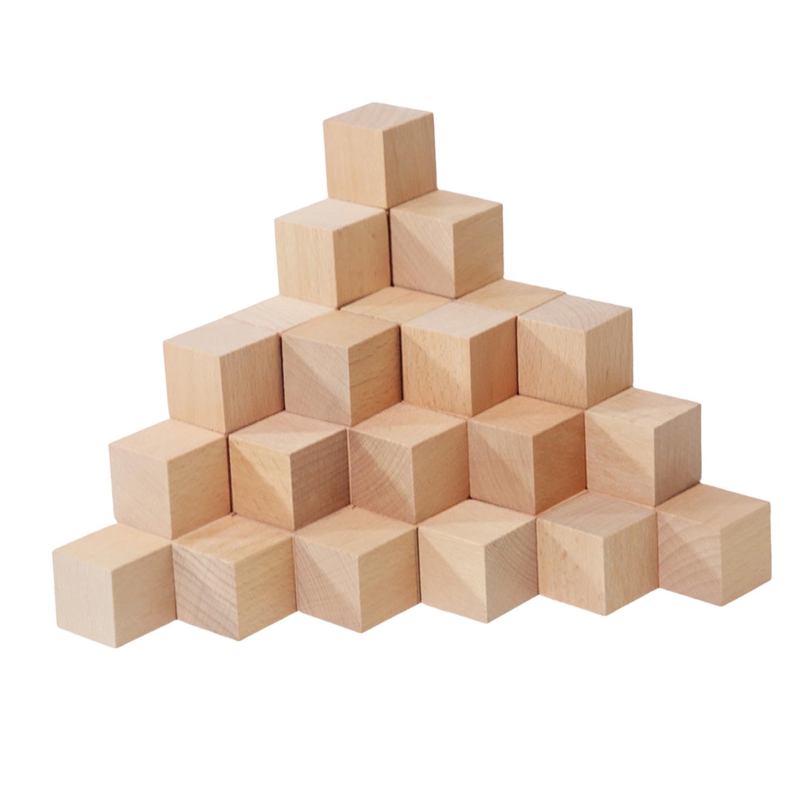 50 Pezzi di Blocchi di Legno per Costruzioni, Giochi di Conteggio, Apprendimento, Mini, Giocattoli di Ordinamento, Piccoli Cubi per Bambini, Marrone, L