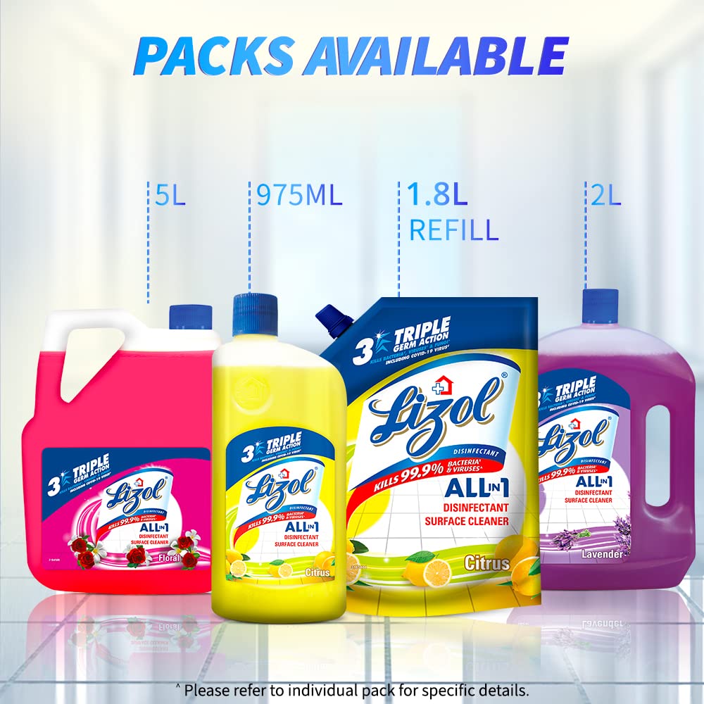 Buy Lizol Disinfectant Surface & Floor Cleaner Liquid, Citrus 5 L