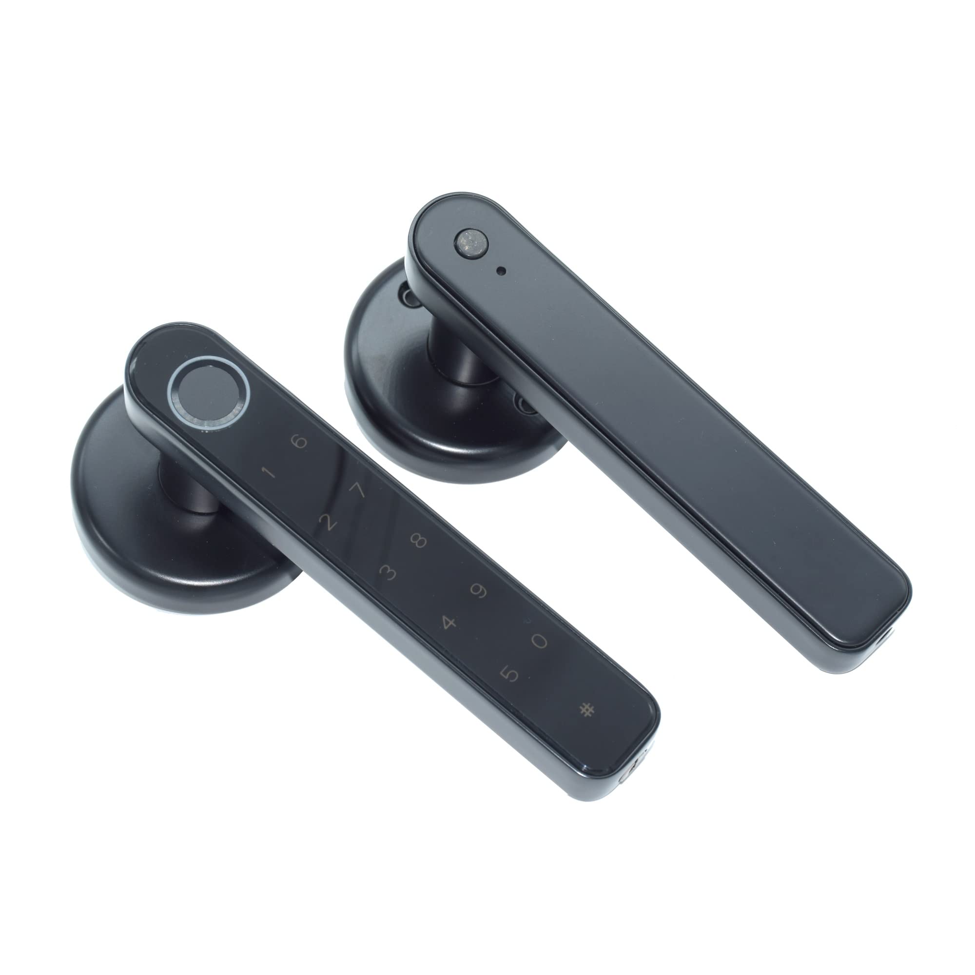 Serratura Smart, Tuya APP Remote Control Smart Fingerprint Password Lock Biometria elettrica Numero di codice Serratura a scrocco singolo con chiave ,Smart Lock Facile da Installare(Silver Tuya gatewa