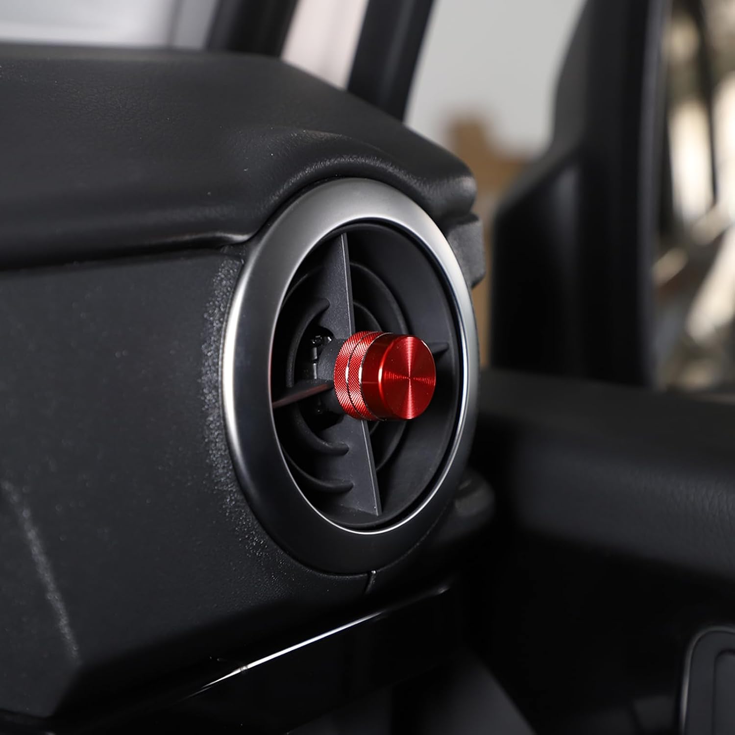 2PCS Air Conditioning Vent Knob Cover Compatible with INEOS Grenadier 2020-2024 Air Condition Knob Trim Aluminum Alloy Car Decorative Knob Cover Interior Accessories (Red)