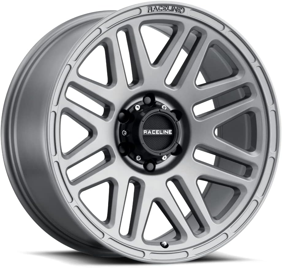 Raceline Wheels 944GS OUTLANDER Wheel Greystone 18X9"6X139.7 Bolt Pattern -12mm Offset/(4.5"B/S) Aluminum Passenger Car Wheels, Full Size Replacement Greystone Car Rims, Compatible with Toyota