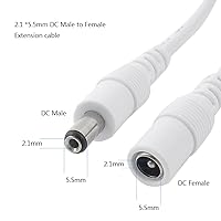 Vista 2 de 2pcs 6.6 ft/6.56Feet DC Cable de extensión de 12V DC adaptador de alimentación Cable de extensión de enchufe 0.217 in x 0.083 in macho a hembra