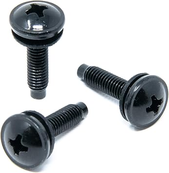 Rack Screws 10-32 and12-24 Screws [50pk]. Use 12/24 or 10/32 Rack Screws as Rack Mount Screws, Server Rack Screws, Network Rack Screws, Rack Screws Audio and Rackmount Screws. Incl Nylon Rack Washers