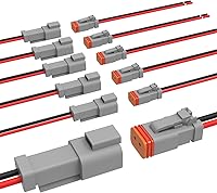 Vista 15 de Newdeli Deutsch - Kit de conectores de 12 pines, impermeable, conector eléctrico de 16 AWG macho y hembra, conectores de cable automotriz