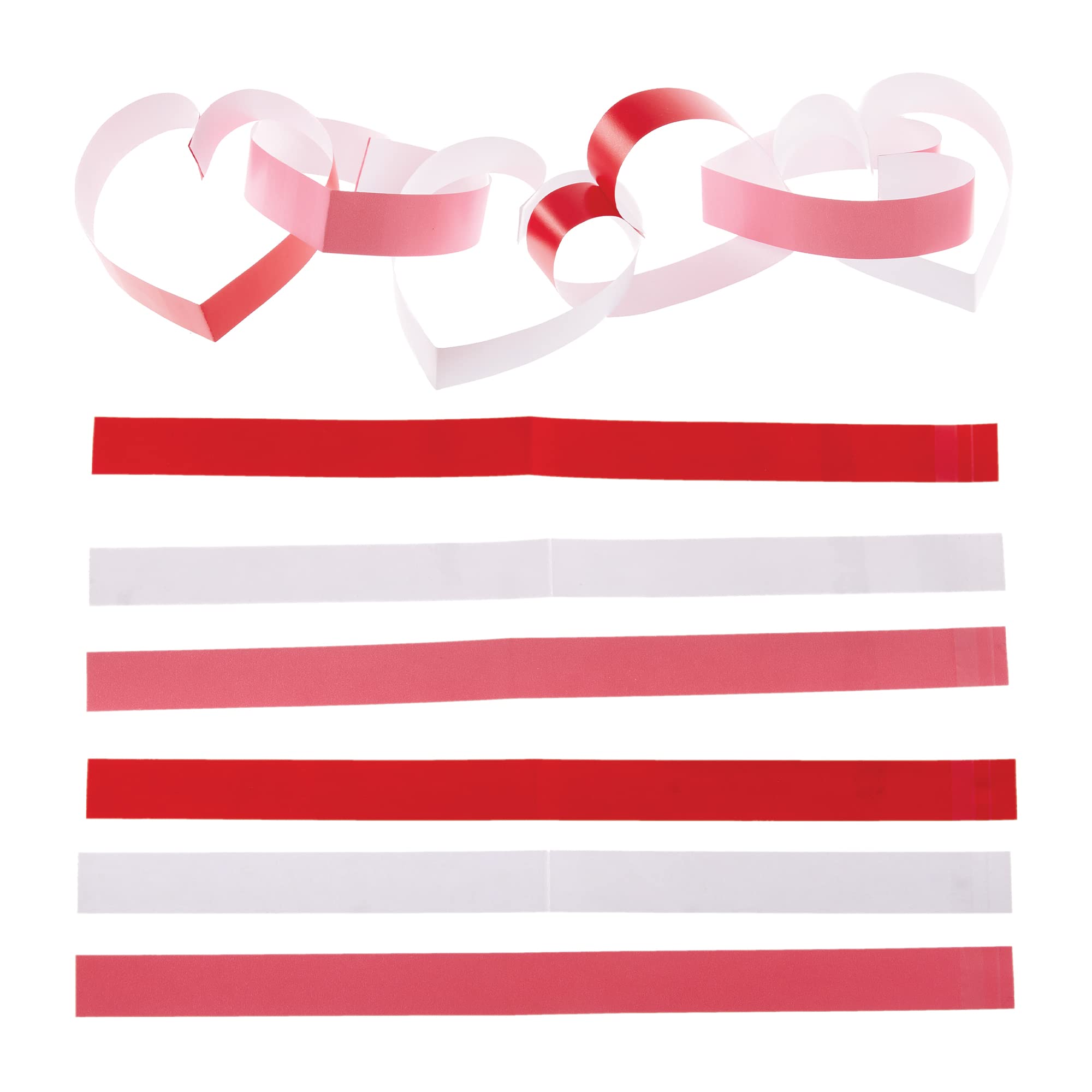 Baker Ross FX499 Heart Shaped Paper Chains - Pack of 150, Valentine's Day Decoration Paper Chains for Parties