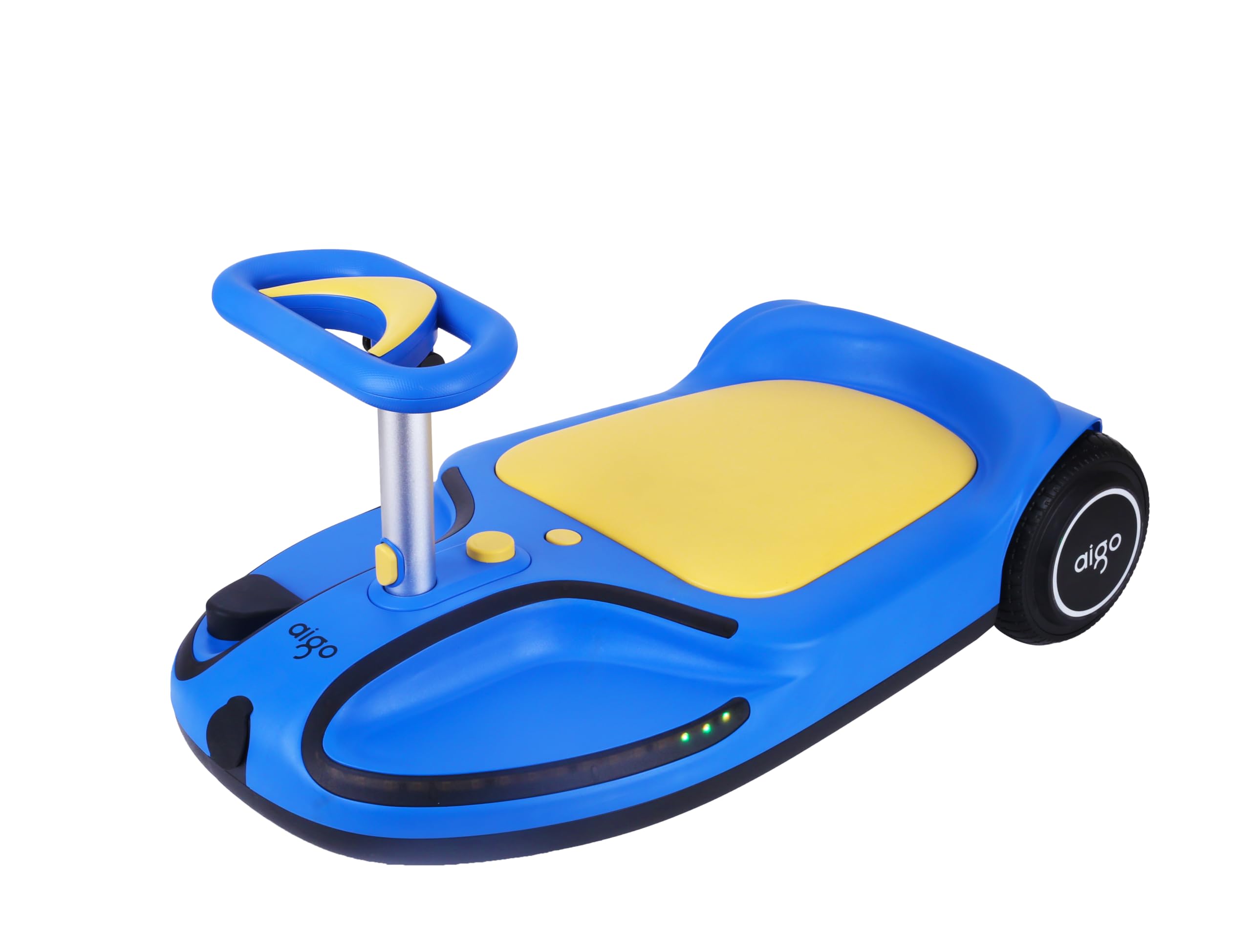 aigo Electric Wiggle Car - 21.6V Electric Car for Kids with Pedal and Pull Handle, 3 Speed Wiggle Car Ride On Toy, Swing Car with Rechargeable Battery