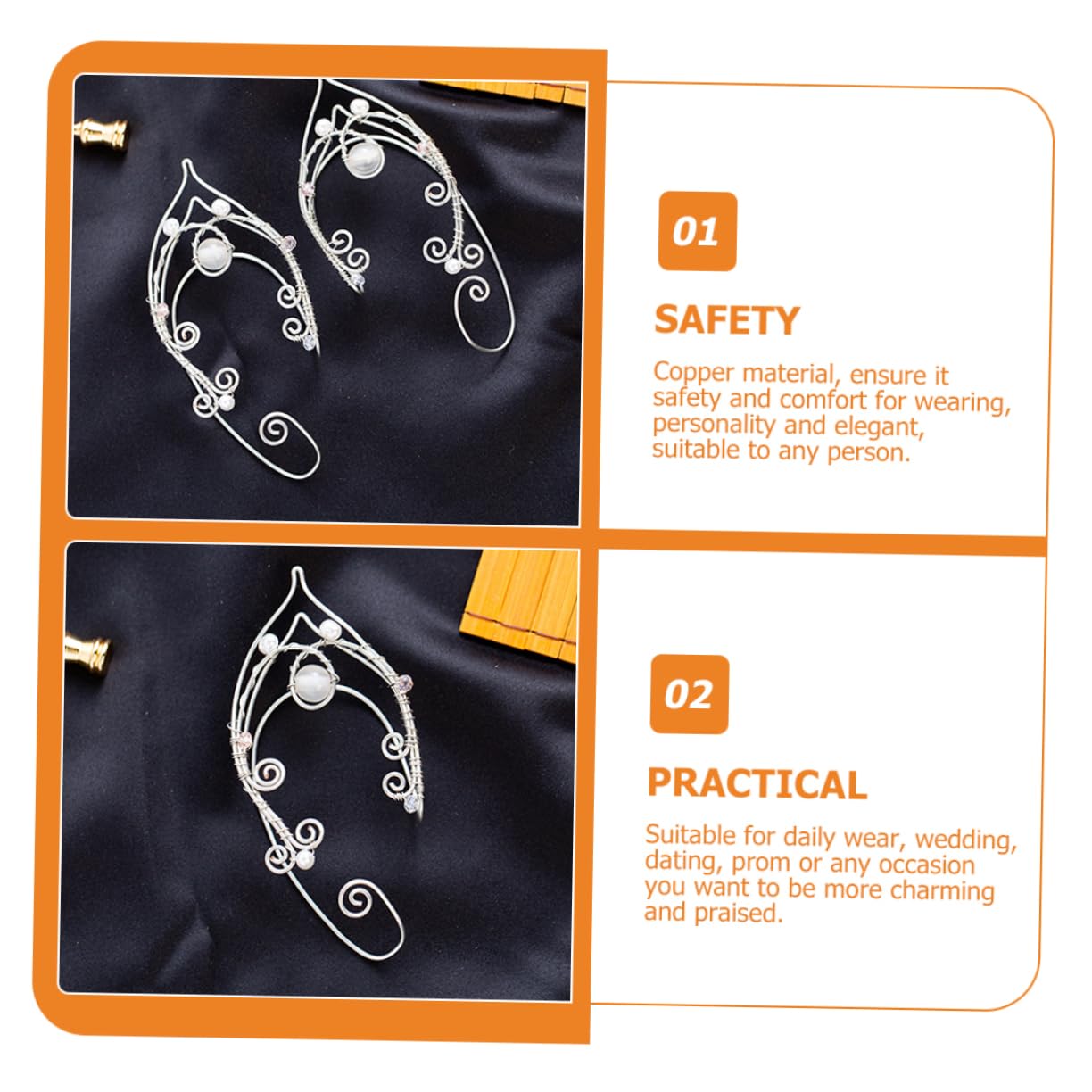 GALPADA 4 Pares De Aretes De Plata De Elfo Piercings Joyas De Plata Orejeras Orejeras Orejas De Elfo Para Mujeres Aretes De Hadas Aretes Para Mujeres Joyería De Hadas Aretes Y Envolturas