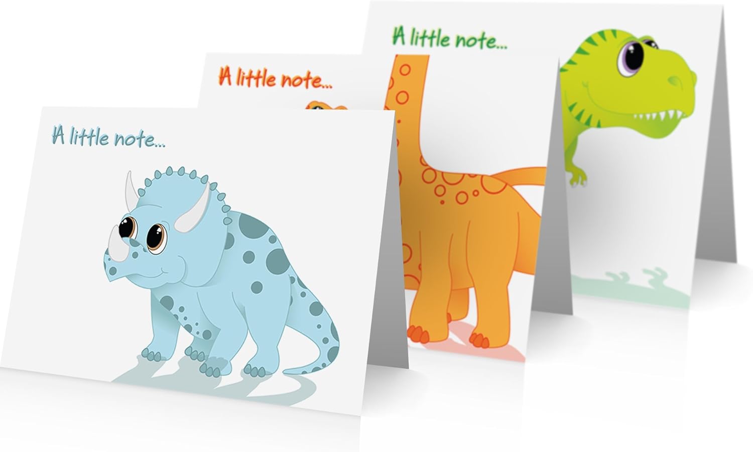 Dinosaur Note Cards (24 Foldover Cards and Envelopes) Kids Thank You Cards