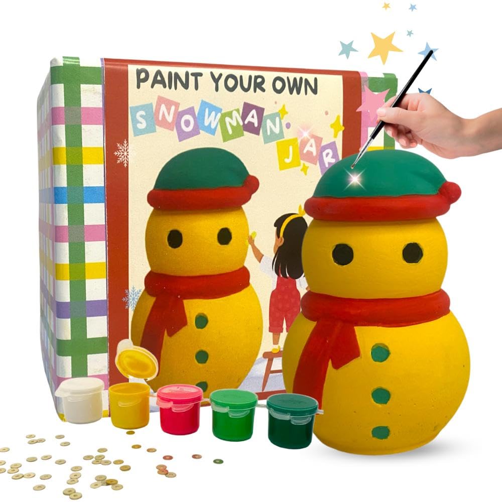 Craftopedia Paint Your Own Snowman jar | DIY Art and Craft Kit | Eco-Friendly Ceramic Activity Kit | Gift Set for Kids, Age 5,6,7+ (Paper Weight, Crayon Stand) (Snowman) (B0CQG61SY9) Amazon Price History, Amazon Price Tracker