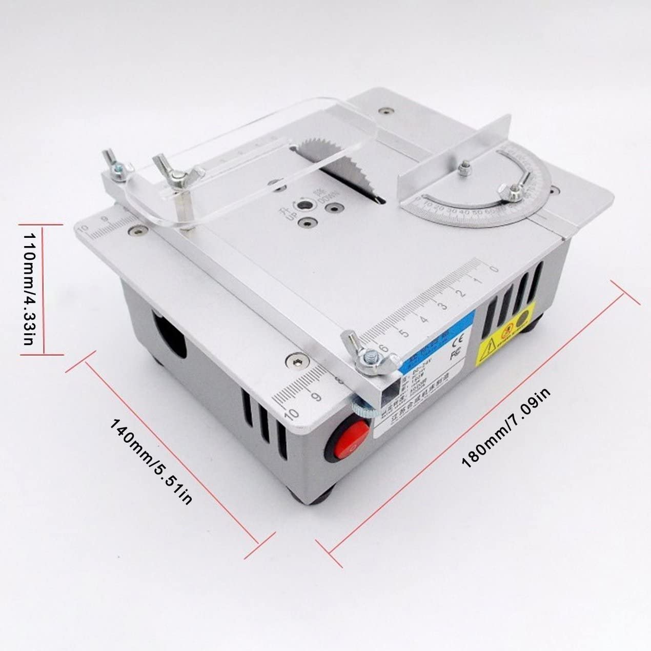 Ręcznie wykonana piła stołowa DIY 96 W, 5000 obr./min mini piła stołowa hobby, 7-biegowa regulowana zasilacz, do modeli hobbystycznych, narzędzie tnące