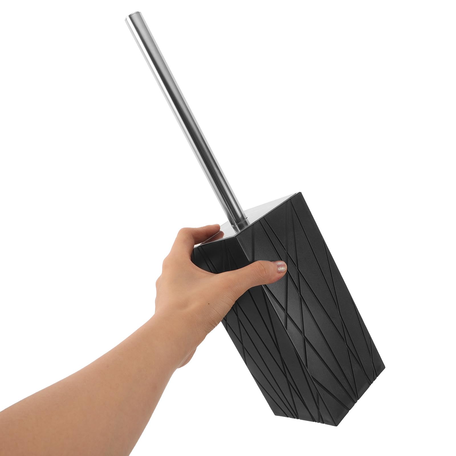 Cepillo y Soporte para Inodoro Negro, Juego Baño Moderno