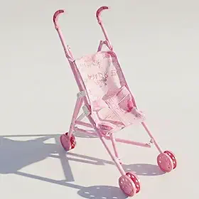 Carrinho de Boneca Rosa para Bonecas Grandes e Reborn I Modelo Dobrável e Compacto I Brinquedo de Casinha Resistente I 50 Cm I ArkToys I Arcanjo Utilidades