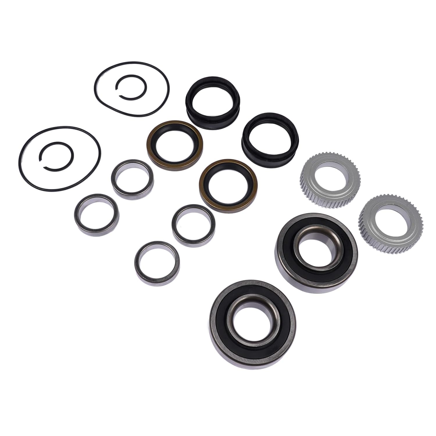 ABS Rear Wheel Bearing Seal Ring Kit Replacement for 1969-2006 Toyota 4Runner Tacoma Tundra T100 Pickup Crown Part# 42423-20010, 90363-40068, 43517-35010, 90310-50006, 90313-54001