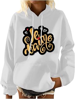 KonJim Womens Long Sleeve Heart Prints Blouse Fashion Cute Love Heart Grahic Print Long Sleeve Pullover Casual Loose Blouse Tops