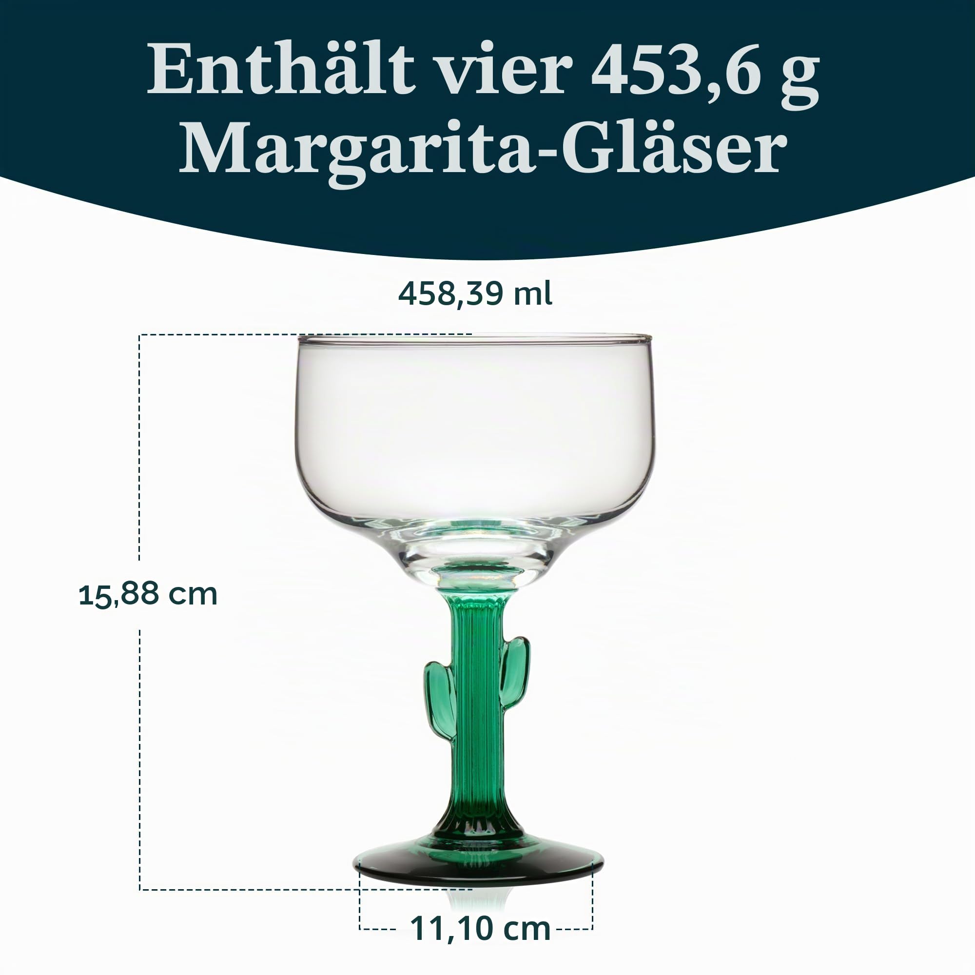 Libbey Kaktus Margarita Gläser, 4 Stück