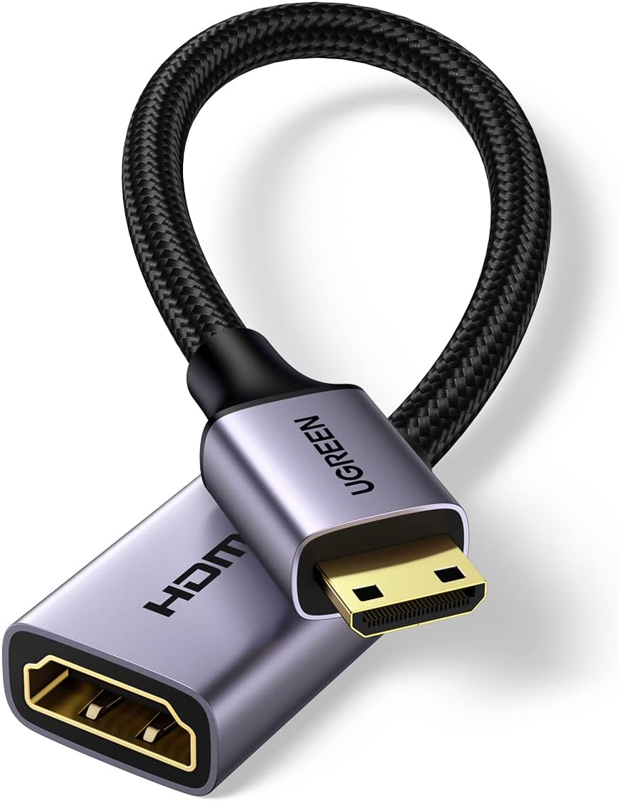UGREEN Adaptador Mini HDMI a HDMI 4K 60Hz 18Gbps,Aluminio Bidireccional