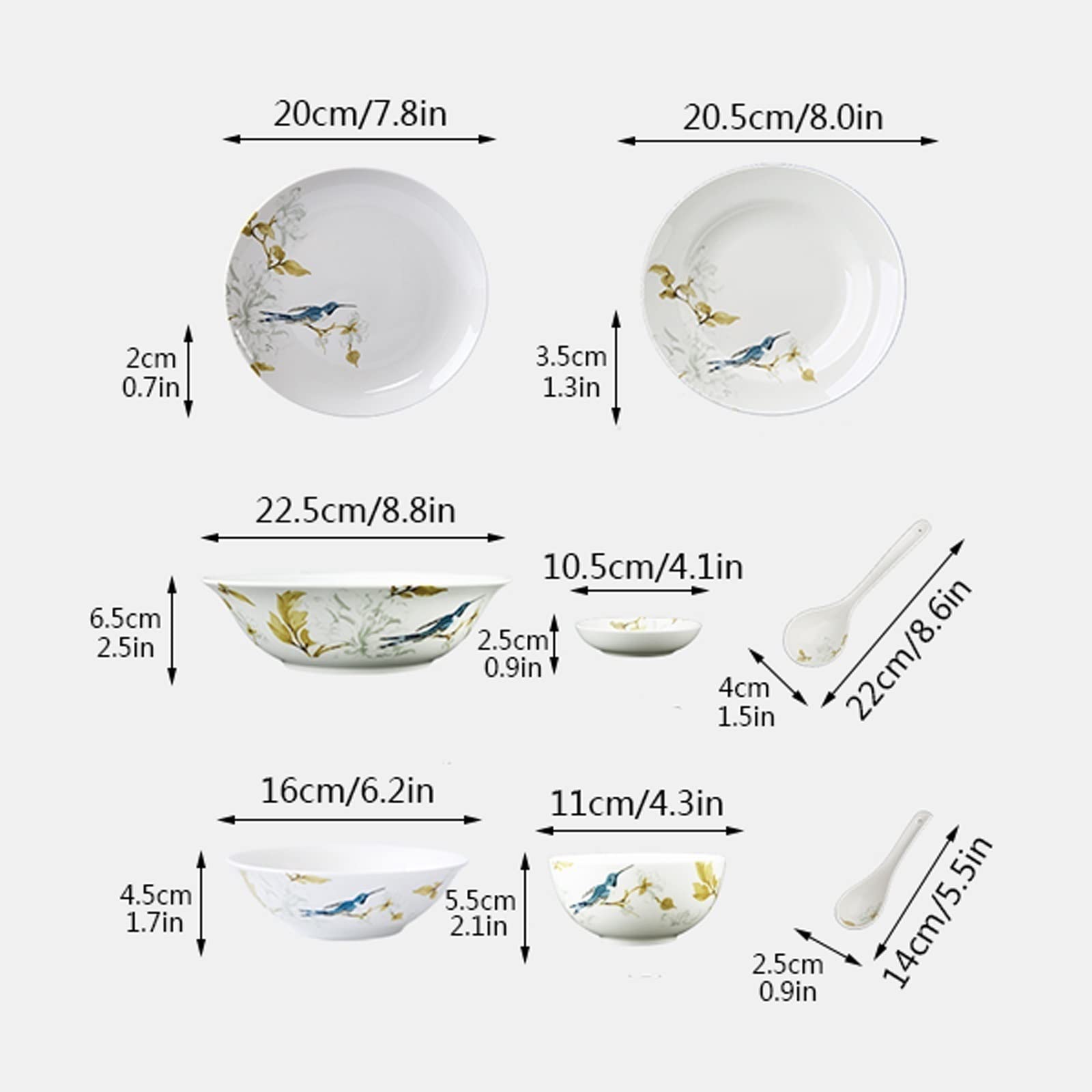 H3TF5J Ceramiczny zestaw talerzy obiadowych, 28-częściowy zestaw stołowych, nietopcy i łatwych do czyszczenia płyt obiadowych, zastawa stołowa w kuchni domowej, oszklone zastawa stołowa z wysokim